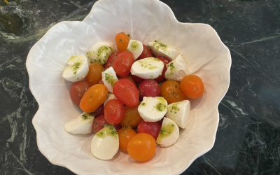 Heirloom Tomato and Mozzarella Salad with Pesto